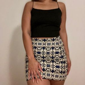 Patterned Mini Skirt